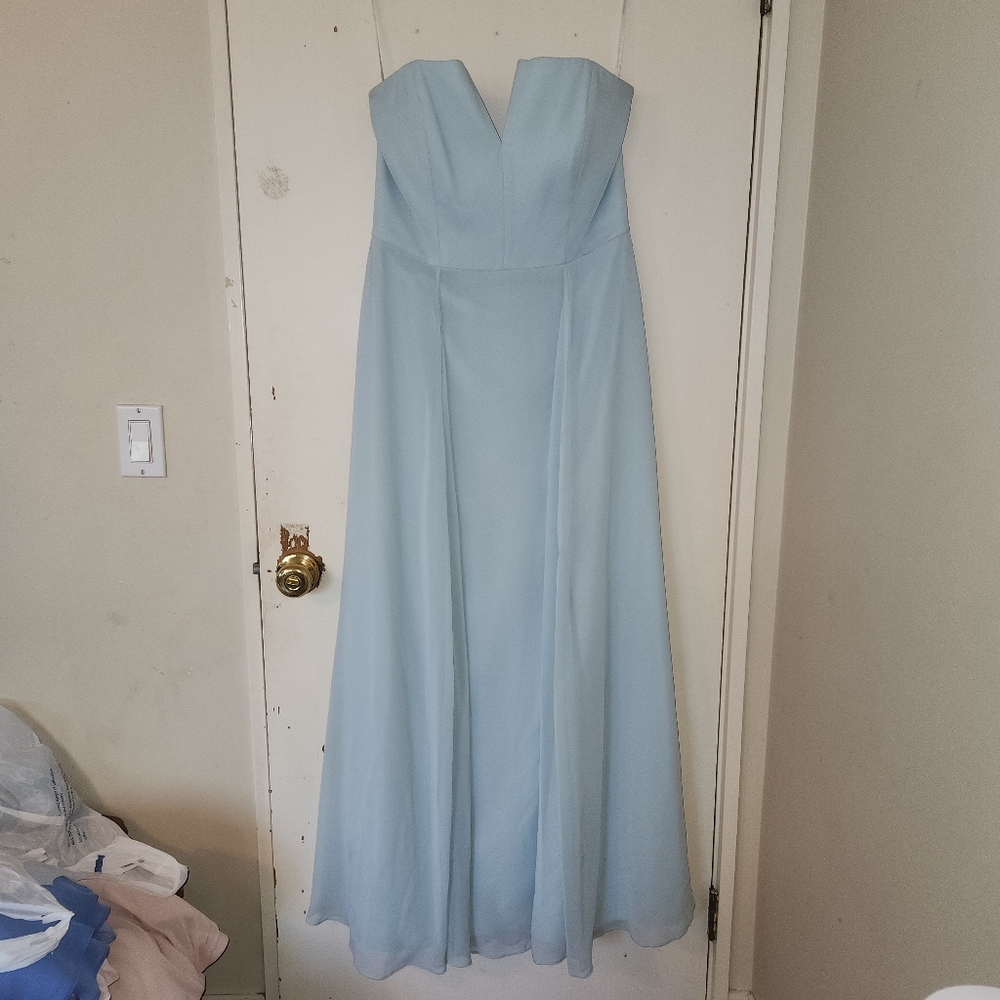 Dessy Collection Lux Chiffon Strapless Dress